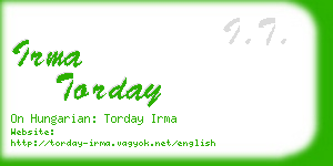 irma torday business card